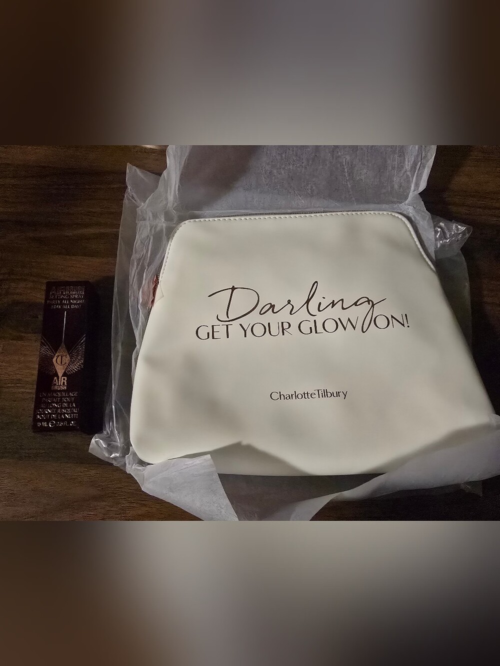 Charlotte Tilbury Darling Get Your Glow On Makeup Bag & Spray Duo - NEW
